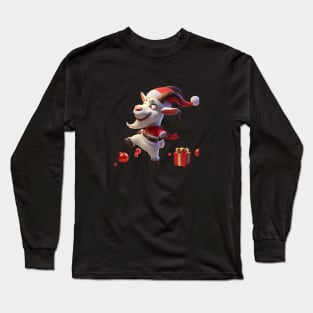 Loopy Xmas goat Long Sleeve T-Shirt